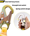 Durable 25 ft rope safety lanyard with vertical lifeline delivers reliable fall protection for roof work and tree climbing hook