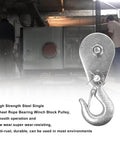 Pulley Hook (1Tons/2,200 LBS) Snatch Block with Hook Heavy Duty Pulley Lifting Block Hoist with Hook for 3/8 inch Cable