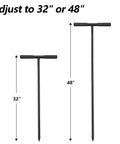 Hardcore 48 Inch Adjustable Soil Probe With T Handle All Steel Ground Rod showing 32 and 48 inch adjustment options