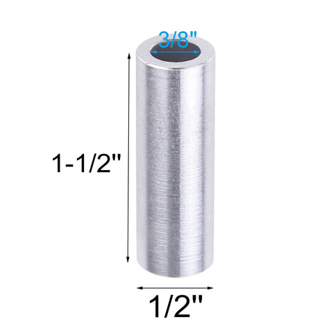 10 Pack Steel Spacers 3/8 Inch Inner Diameter 1/2 Inch Outer Diameter 1-1/2 Inch Length Round Bushing Screw Standoff