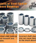 Industrial Steel Spacer Sleeve Bushings Set For 12mm Axle 13 Piece Variety Pack With Lengths From 5mm To 35mm