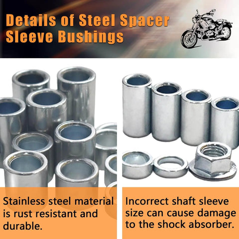 Industrial Steel Spacer Sleeve Bushings Set For 12mm Axle 13 Piece Variety Pack With Lengths From 5mm To 35mm