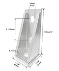 90 Degree Gusseted Fitting For 1 5 Eighths Inch Strut Channel With 3 Hole Heavy Duty Steel Right Angle Brackets For Half Inch Bolts Five Point Seven Millimeter Thick Pack Of 8, shown with dimensions and hole size details.