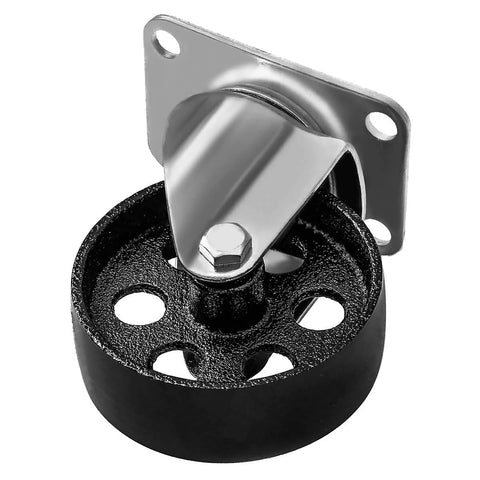 4 Pack Heavy Duty Large Steel Swivel Caster Wheels 3.5 Inch No Brake 350 Lb Capacity Each With 2.5 X 3.5 Plate, 1.2 Inch Wheel Width