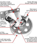 Heavy Duty 4in Steel Swivel Plate Caster with Brake, Iron Gray Finish, Detailed View Highlighting Construction Features