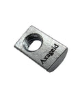 Premium One Quarter Twenty Threaded Roll In Steel T Nut With Ball Spring For Aluminum Extrusion Profiles Ideal For 3D Printers CNC Routers Robotics And DIY Builds Zinc Plated For Long Lasting Rust Resistance, front view