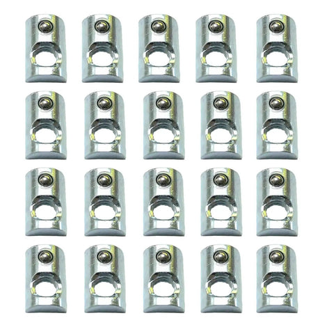 Premium One Quarter Twenty Threaded Roll In Steel T Nut With Ball Spring for aluminum extrusion profiles in grid view