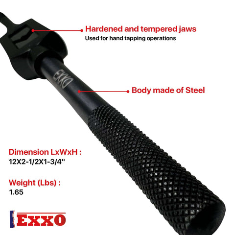 Three Piece Tap Wrench Set With 1/4 Inch 3/8 Inch And 1/2 Inch Tap Capacity Adjustable Steel Hand Tapping Wrenches for metalworking