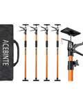4PK Support Pole, Steel Telescopic Adjustable 3rd Hand Support System, Support Rod shown with carrying bag and close-up of mechanism