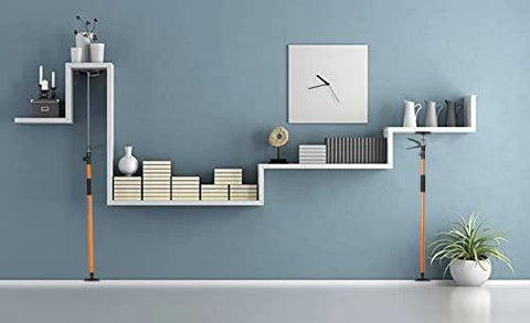 4PK Support Pole, Steel Telescopic Adjustable 3rd Hand Support System used as construction rods for book shelf support