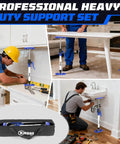 ✝️ Third Hand Tool 3rd Hand Support System in use for cabinet and sink installation, premium steel telescoping poles, 180 LB capacity.