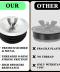 Steel Mechanical Test Plug For Sewer Cleanouts 4 Inch Heavy Duty Pipe Expansion Plug With Galvanized Screw And Wing Nut comparison