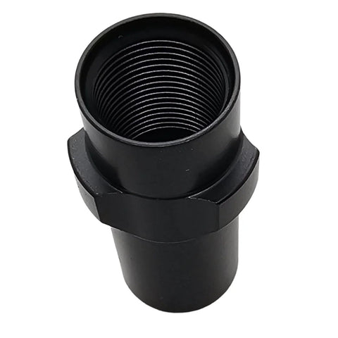 Steel 3 Lug Threaded Adapter 1/2x28 RH CNC Machined Black Oxide, showing top angle of the threaded quick-attach system.