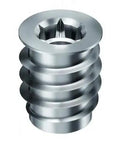 Beefy Steel Threaded Inserts With Hex Drive And Sealing Collar For All Wood Substrates, 8-32 Internal Thread.