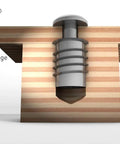 Heavy Duty Threaded Steel Wood Inserts With Hex Drive And Sealing Collar, 1/4-20 Internal Thread, displayed in wood substrate