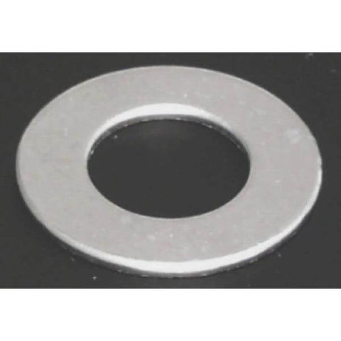 Close-up of a 2.5mm x 5.8mm Steel Thrust Bearing Washer 2.5x5.8x0.4mm on a dark surface.