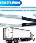 Enclosed Trailer Door Handle With Rubber Grip Weld-On Replacement For Cam Bar Lock Assembly, Reversible Dual Action
