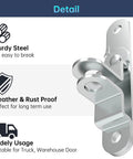Cargo Trailer Door Hasp Keeper Bar Lock Handle For Enclosed Car Hauler Ramp Gates Cam Latch Lock With Screws Nut Weatherproof Rust Resistant Heavy Duty Steel Construction, side view.