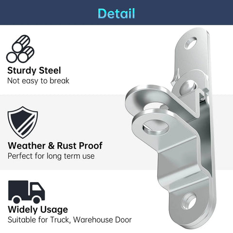 Cargo Trailer Door Hasp Keeper Bar Lock Handle For Enclosed Car Hauler Ramp Gates Cam Latch Lock With Screws Nut Weatherproof Rust Resistant Heavy Duty Steel Construction, side view.