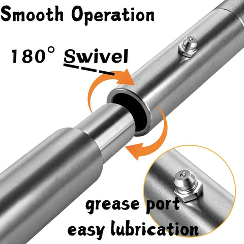 4 Pack 10 Inch Weld On Trailer Ramp Hinges Heavy Duty Greaseable Steel Rust Resistant Surface showing 180° swivel and grease port
