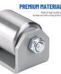 Close-up of 2" Weld on Trailer Roller Heavy Duty Steel Skid Wheels Caster Roller showcasing premium steel materials and durable design.