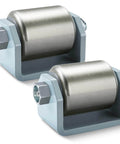 Rear Trailer Rollers, Heavy Duty Steel Trailer Skid Wheel, 2 Pack Steel Micro Rollers for RV Trailers in focus
