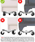 ✝️ 4 pcs 6" Steel Tri-Dolly, 200 lbs Load Capacity, for Moving Furniture & Appliances, demonstrating use on flat surfaces