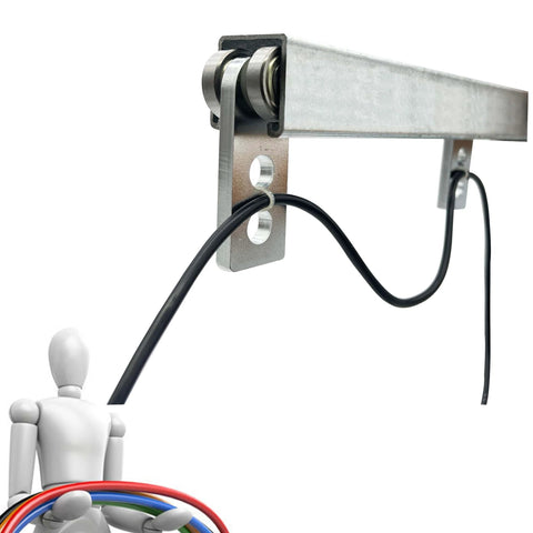 2 Wheel Trolley Assembly Rollers 6PCS Double Bearing Steel Trolley Assemblies for 1-5/8 Inch Strut Channel, side view