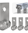 Four 2 Wheel Trolley Assembly Rollers for 1-5/8 Inch & Taller Strut Channel, Heavy Duty Dual Bearing Steel Trolley for Warehouse Hoist