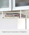 Home Plate Under Shelf Storage Rack - Cabinet Organizer - Steel with cookbooks underneath kitchen cabinet