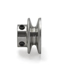Side view of General Purpose Rugged V Groove Drive Pulley For Power Transmission Two Inch Outer Diameter Inner Diameter Five Eighths Inch