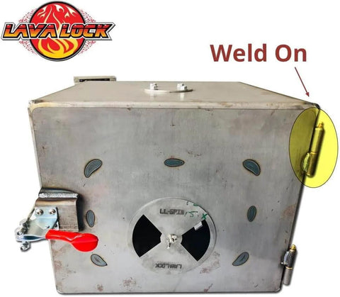 3 Inch Steel Weld On Bullet Hinge With Zerk Grease Fitting And Brass Bushing on BBQ Smoker