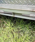 10 Inch Weld On Trailer Ramp Hinge Heavy Duty Greaseable Ramp Door Hinges 2 Pack installed on trailer ramp