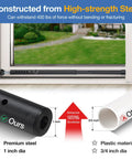 Sliding Door Security Bar 18 To 50 Inches Adjustable Window Security Bar with Rubber Tips shown in window installation.