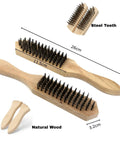 Steel Wire Brush Pack of 2 with beechwood handles, heavy duty steel bristle cleaning brush for rust, paint, and slag removal.