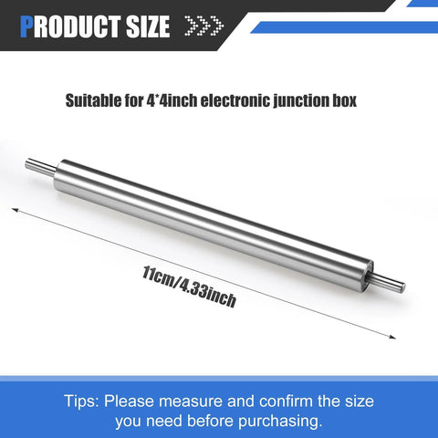 Two Pack Steel Wire Pulling Roller Set For 4 Inch Electrical Boxes, detailed view with dimensions shown.