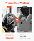 Comparison of steel wire rope versus nylon for Material Lift Winch Stacker For Warehouse Use 400 Lb Capacity Pallet Truck Dolly 51.1 Inch Max Lift Height Manual Winch Stacker With Wheels And Adjustable Plate For Easy Pallet Handling