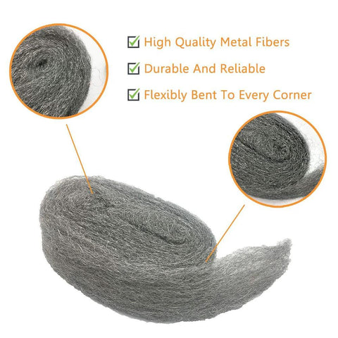 Steel Wool Fill Fabric DIY Kit for Mouse Proofing Homes, roll of coarse hardware cloth showcasing high quality metal fibers.