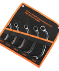 Five Piece Steel Box Wrench Set With 12 Point Metal Socket Spanners For Automotive And Home Repair in orange pouch
