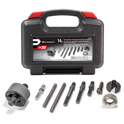 Power Steering and Alternator Pulley Remove and Install Tool Set, Replace Vehicle Steering Pump, Car Repair Tools, Storage Case - 648605