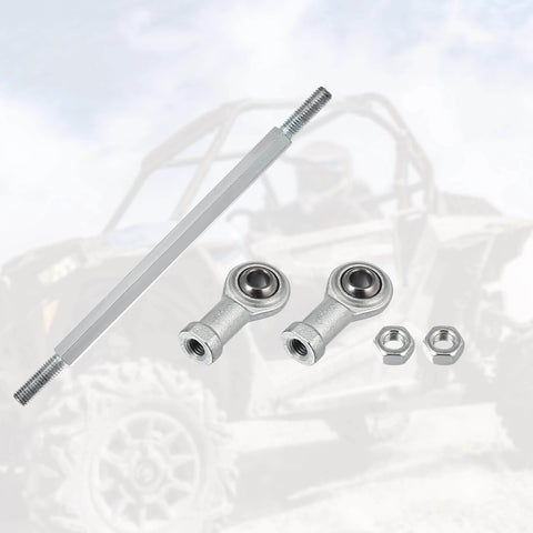 2 pcs adjustable steering tie rod ball joint, 185mm length with 8mm hole diameter, carbon steel linkage for go kart and ATV