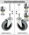 Heavy Duty Stem Caster Wheels 7 16 Inch Stem Diameter Swivel Rubber Casters TPR Replacement Wheels 4 Pack installation options