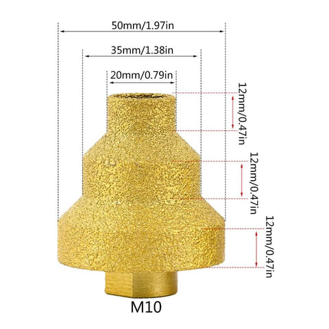 Step Drill Bit Set 20 35 50mm 3 Pack Pro Grade Cone Drill Bits For Metal Wood Concrete Tile Marble And Engineered Stone Multilayer Cone Reamer For Quick Precise Hole Enlargement Adrosstoller shown with dimensions.