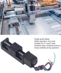 Industrial setup showcasing a 28 Stepper Motor Mini Linear Rail Slide Actuator, 50mm Stroke, X Y Z Stage with T Screw Rod on a CNC machine.