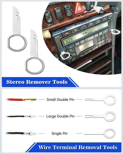 Car stereo and wire terminal removal tools for 19Pcs Trim Removal Tool Kit For Car Panels Dashboards Doors And Audio Systems Pro Grade Plastic