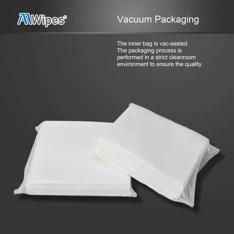 Sterile Cleanroom Nonwoven Wipes 6x6 Inches, Bag Of 300 Pcs For Lab Use, Hydro Entangled Fifty Five Percent Cellulose Forty Five Percent Polyester Blend