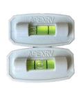 Stick On RV Bubble Level Two Pack Multipurpose For RV Camper And Trailer Never Fade White 1 Inch Level Strips visible front view