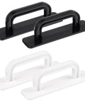 4 Pack Stick On Cabinet Handles Self Adhesive No Drill Door Pulls in black and white for kitchen cabinets and drawers