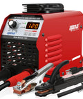 Stick Welder 110 Volt Portable Arc Welder With 120 Amp Output, Smart Hot Start, Digital LCD Display, red mini inverter with accessories