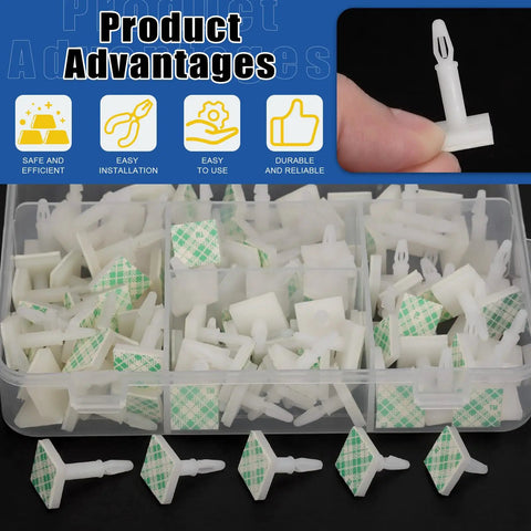 Sticky PCB Spacers 125 Pcs Set With Five Heights 4.8mm 7.9mm 11mm 14.2mm 15.8mm White Adhesive Insulated Standoff Posts Locking Snap In